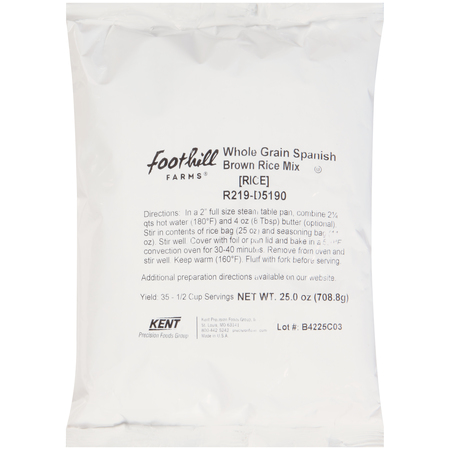 FOOTHILL FARMS Whole Grain Reduced Sodium Spanish Brown Rice Mix 36 oz., PK6 R219-D5190